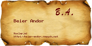 Beier Andor névjegykártya